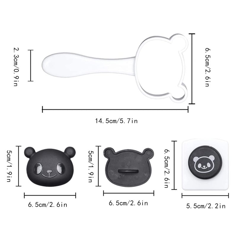 Velidy Bento Accessories Rice Ball Mold,Cartoon Panda Sushi Maker Mould Seaweed Cutter Bento Nori Kitchen Rice Mould for Kids PackedLunch Kitchen Tools - Image 3